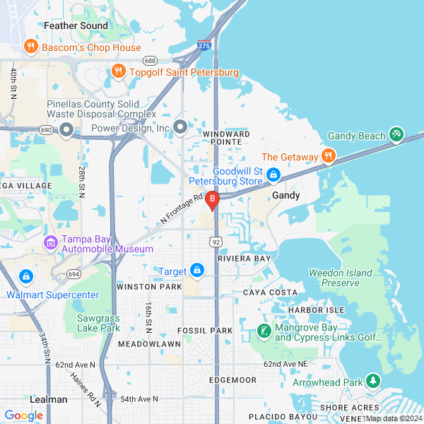 TampaBayMold.net - St Petersburg FL location map: 9800 4th St North St, St Petersburg, Florida